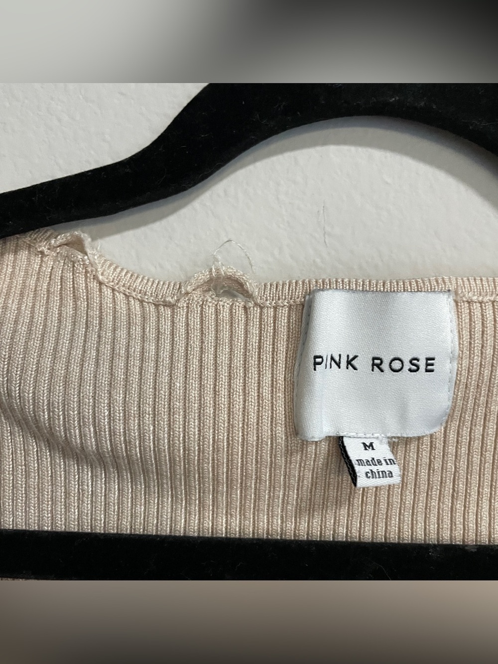 PINK ROSE | Ribbed Zip-Front Top in Beige - Picture 4 of 9